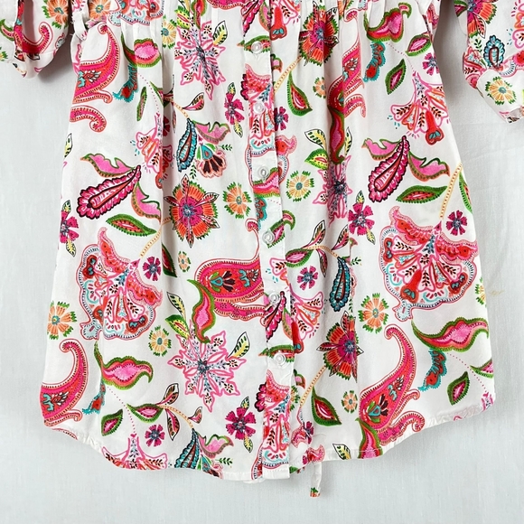 Paisley Printed Babydoll Blouse - Picture 8 of 13